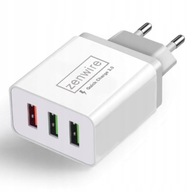 ŁADOWARKA 3x USB Sieciowa ZASILACZ KOSTKA do Telefonu iPhone fast charging