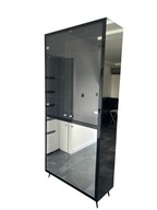 Zrkadlová vitrína čierne rámy Glamour - 170/80cm