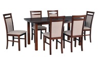 Zestaw stół KENT 2 + 6 krzeseł M-5 kuchnia salon WZORNIK drewno LAMINAT