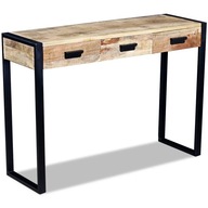 Konferenčný stolík s 3 zásuvkami masívne mangovníkové drevo 110x35x78 cm