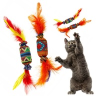 Sada 2 interaktívnych hračiek pre mačky s píšťalami šuštiace etnikum