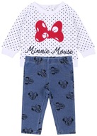 Kremowa bluza w kropki+getry MINNIE 3-6 m 68 cm