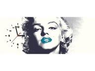 100x40cm HODINY Marilyn Monroe tyrkysové pery o