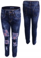 Spodnie dziewczęce jeansy 134-140