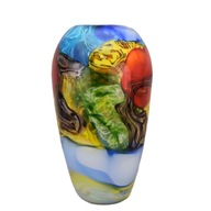 Sklenená váza v štýle Murano Viacfarebná Úzka