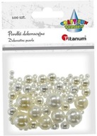 Koraliki plastikowe perełki białe perłowe 100 szt.