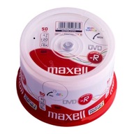 50x Płyt Maxell DVD-R 4,7GB/ 16X białe mały otwór