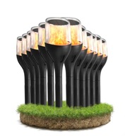 12X Lampy Solarne Ogrodowe LED Mocne PŁOMIEŃ 65cm