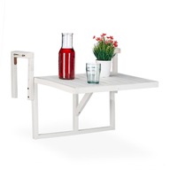 Balkónový stôl Relaxdays drevo obdĺžnikový 65 x 70 x 55 cm biely skladací