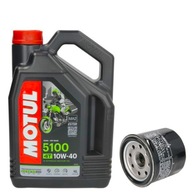 Olej silnikowy MOTUL 5100 10W40 4L +filtr oleju HF