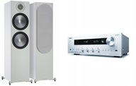 2× Stĺpec Monitor Audio Bronze 500 biely + Amplituner ONKYO TX-8270 2.1 strieborný