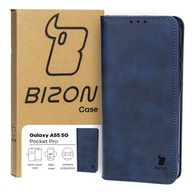 Flipové puzdro Bizon pre Samsung Galaxy A55 5G Pocket Pro tmavomodré