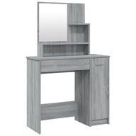 Toaletný stolík so zrkadlom, sivý dub sonoma, 86,5x35x136