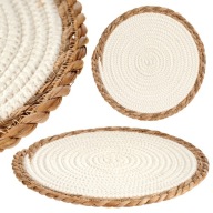 KEREK ASZTALI ALÁTÉT 30 cm BÉZS DEKORATÍV TÁNYÉRTARTÓ