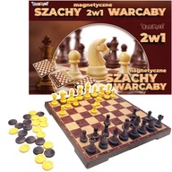 SZACHY WARCABY MAGNETYCZNE KLASYCZNE 2W1 GRA LOGICZNA