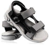Sandále čierne šedé ľahké chlapčenské suché zipsy profilované 27