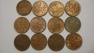 Zestaw 12 x moneta 2 grosze 1937 - 1939 Polska II RP MENNICZE