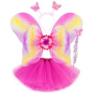 Ružový set Motýľ Kostým Motýlie krídla sukňa TUTU Motýľ