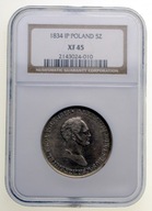 5 złotych polskich 1834 IP - Aleksander - Grading NGC XF45