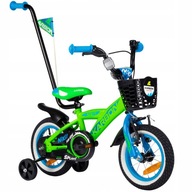 Rower Karbon NIKI 12 Zielony Dla Chłopca dziecięcy z prowadnikiem