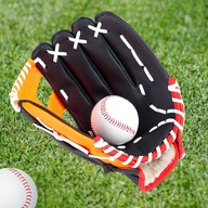 Rękawiczki baseballowe premium Skórzane pogrubienie Pitcher Fielding Pomarańczowo-czerwone M