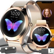 SMARTWATCH DÁMSKE HODINKY PRE ŽENY PULZ ŠPORT OZNÁMENIA MENU ZLATÁ