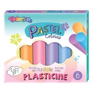 Plastelina szkolna pastelowa kolory kids 6 sztuk