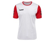 T-shirt sportowy męski HUMMEL biało czerwony XXL