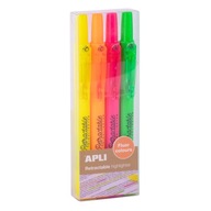 Výsuvné zvýrazňovače Apli Kids - 4 fluo farby