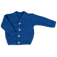Modrý rozopínateľný sveter pre chlapca 116