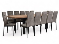 Zestaw stół rozkładany 100x200/300 cm + 12 krzeseł tapicerowanych KOLORY