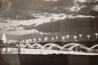 STARA POCZTÓWKA - WARSZAWA Most Poniatowskiego w nocy