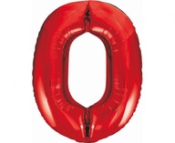Balon foliowy cyfra 0 czerwony 85cm 1szt