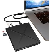 Zewnętrzny Przenośny Napęd Nagrywarka Odtwarzacz DVD CD RW USB-C USB 3.0 SD