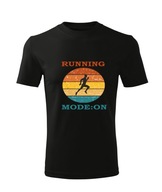 Koszulka T-shirt dziecięca D553 RUNNING MODE ON BIEGACZ czarna rozm 110