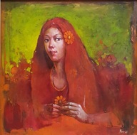 Quartz, Red žena červený portrét kvet