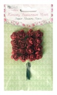 Kwiaty papierowe 2cm 16szt. róże HOT RED