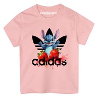 Stitch Kolorowe Logo Owoce Dziecięca Koszulka Bawełniana T-Shirt Premium