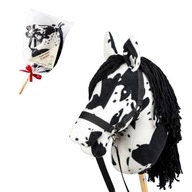 Skippi Hobby Horse w czarne łaty - koń na kiju + kantar - Dzień Dziecka