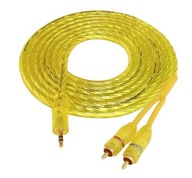 Kabel JACK 3,5mm - 2xRCA CHINCH AUX żółty (3m)