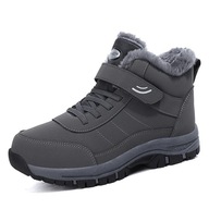 42 Gray1 -Leather Boots Men Topánky Nepremokavé topánky Plyš Udržujte v teple