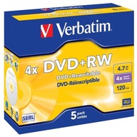 Verbatim DVD+RW, 43229, DataLife PLUS, 5-pack, 4.7