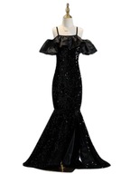 SHEIN Detské šaty čierne MAXI 158cm luja