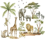 Samolepky na stenu pre deti Zvieratá Safari