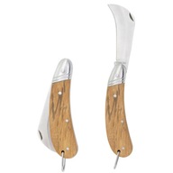 Nóż składany scyzoryk kieszonkowy drewniany STAL sierpak ogrodowy prezent