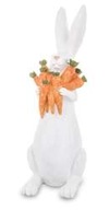 Figurka wielkanocna Królik z marchewkami stojący
