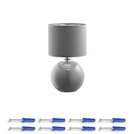 Lampa stołowa szary abażur szklana kula D36 TK LIGHTING PALLA SMALL + kołki