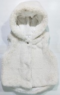 Kamizelka dziecko PRIMARK biała futrzana z kapturem 80, 9-12 m-cy