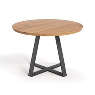 DSI-meble Dubový stôl okrúhly CLOUD 120 dub masívny LOFT