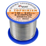 Spoiwo lutownicze Sn60Pb40 SW26 1 mm 250 g